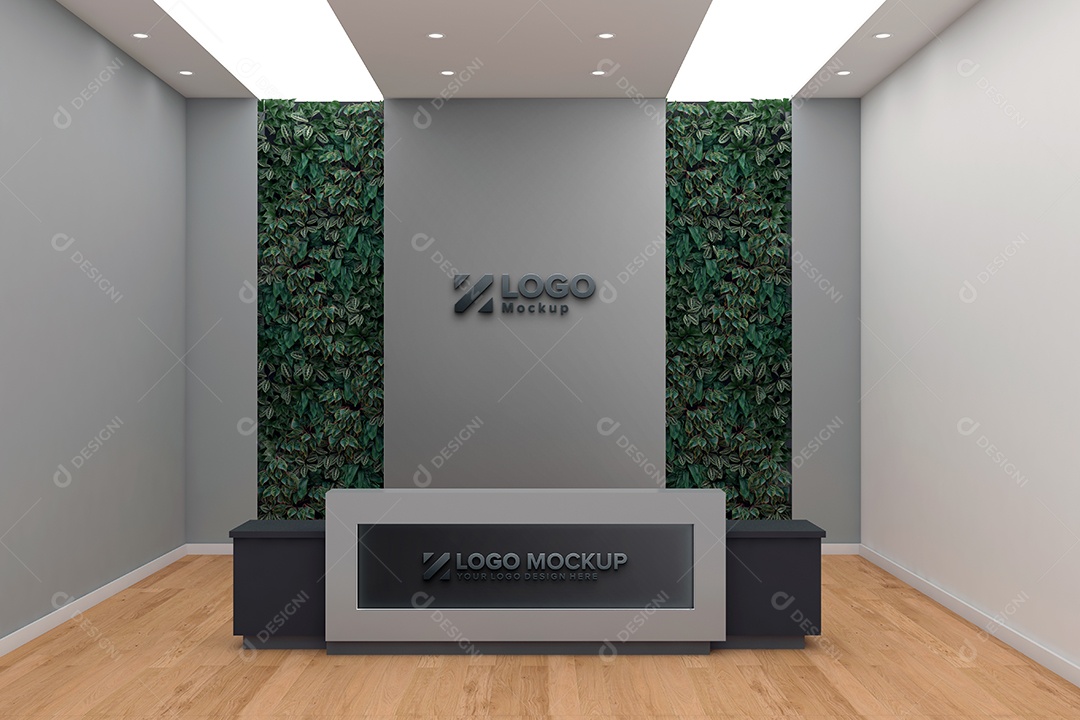 Parede de Recepção Mockup PSD Editável