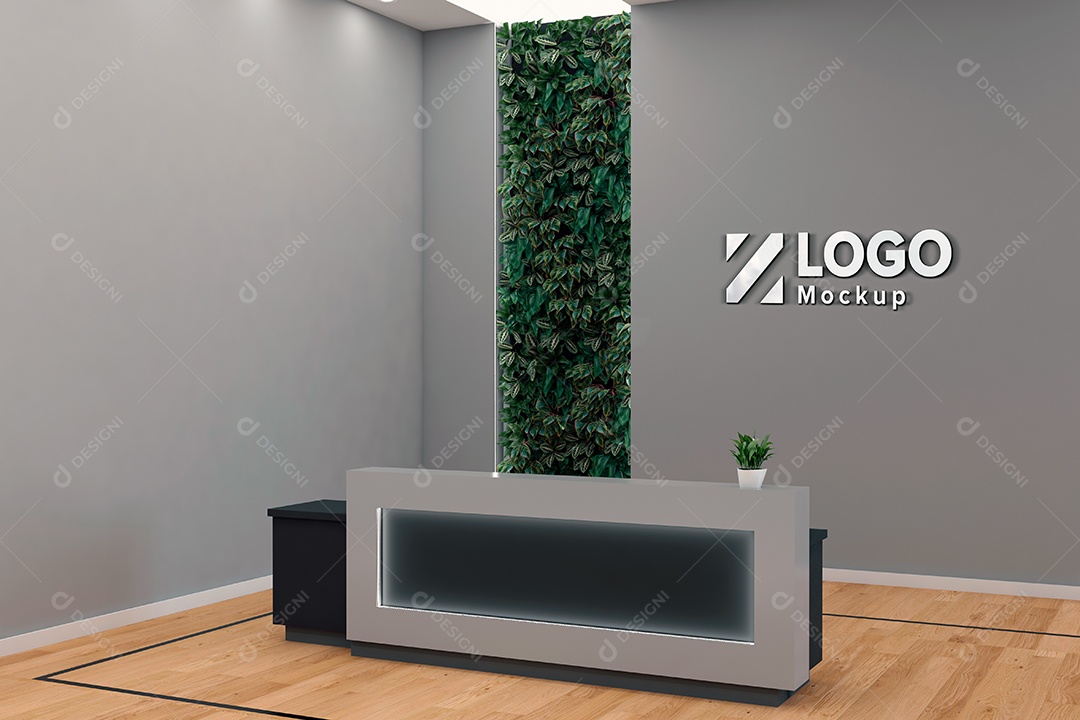 Parede de Recepção Mockup PSD Editável