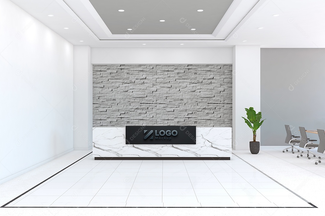 Parede de Recepção Mockup PSD Editável