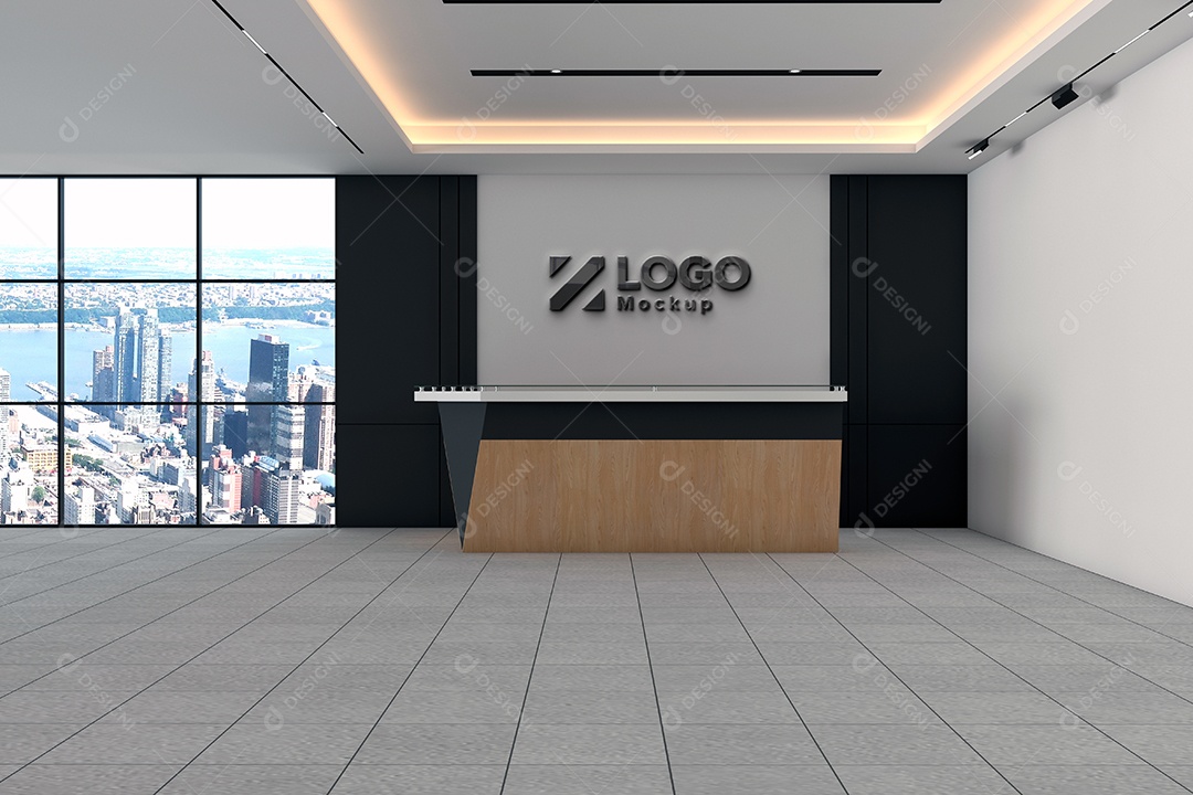 Parede de Recepção Mockup PSD Editável