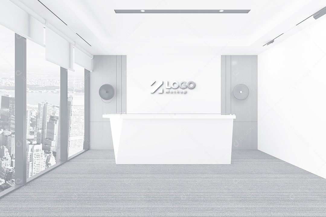 Parede de Recepção Mockup PSD Editável