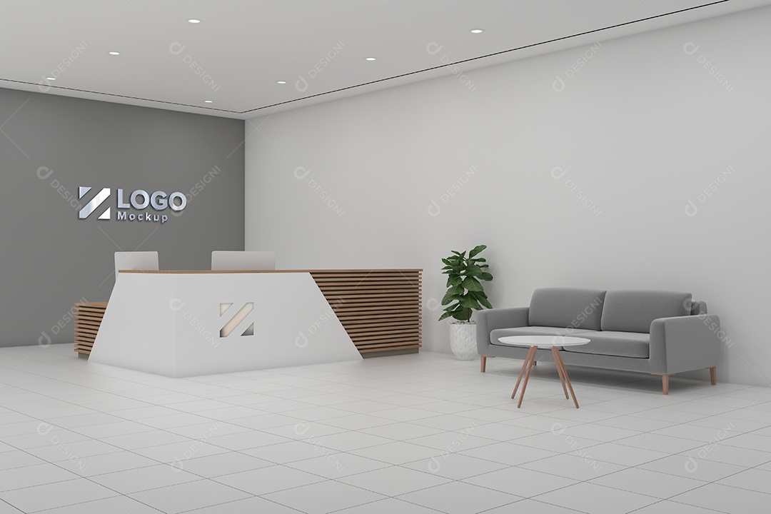 Parede de Recepção Mockup PSD Editável