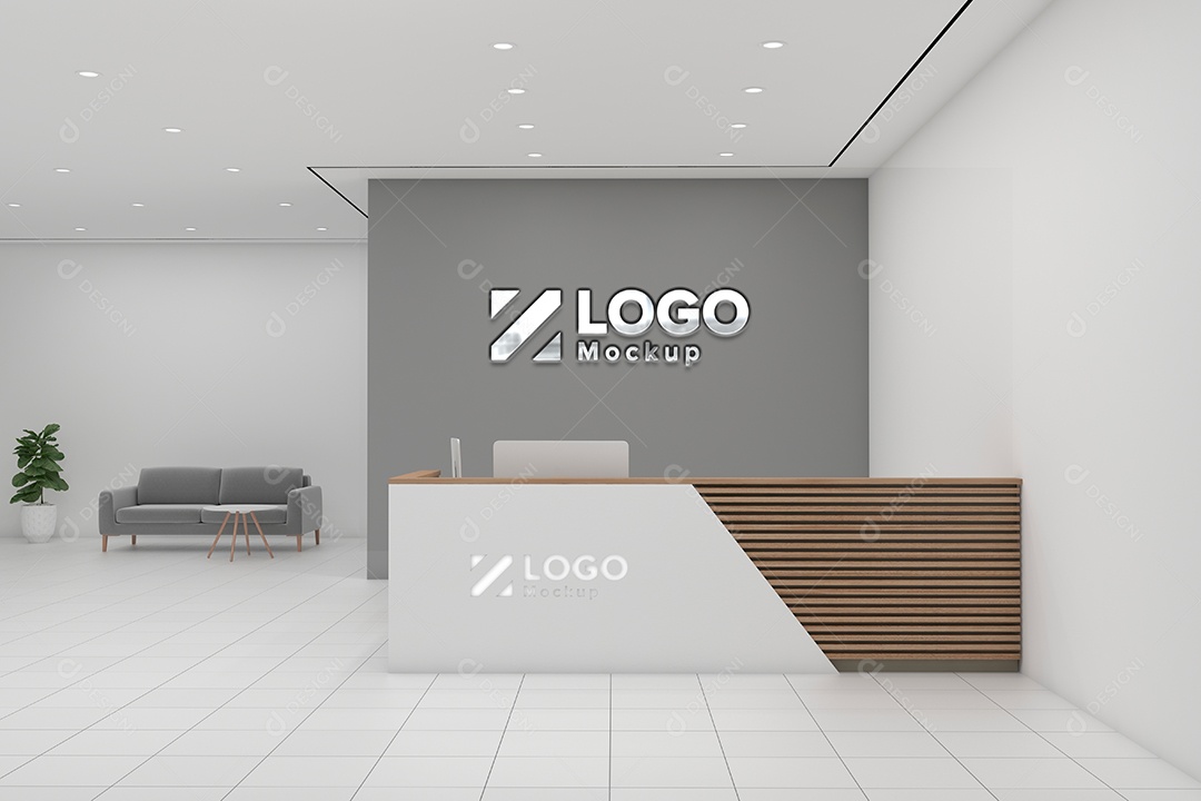 Parede de Recepção Mockup PSD Editável