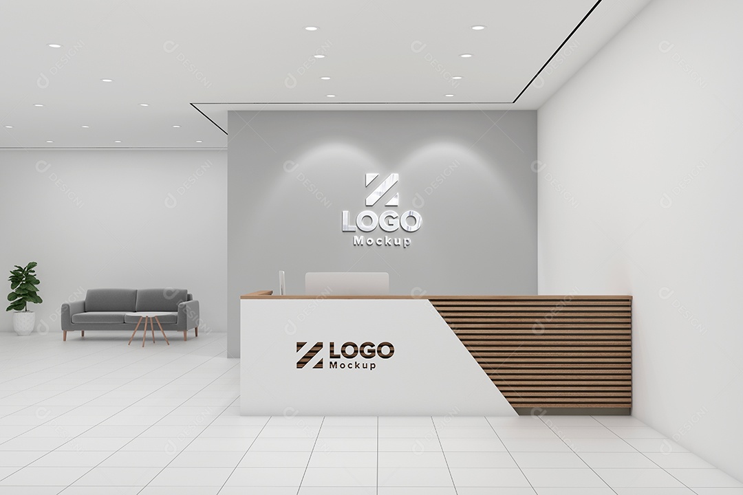 Parede de Recepção Mockup PSD Editável