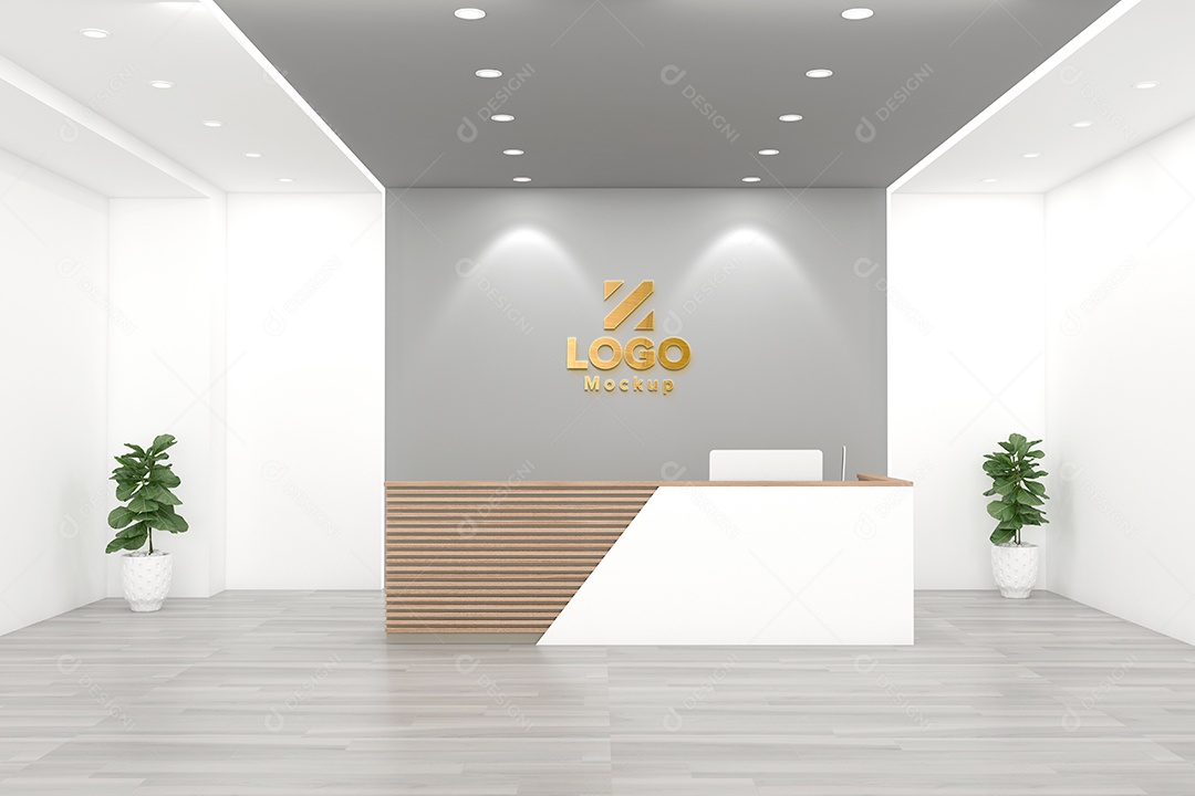 Parede de Recepção Mockup PSD Editável