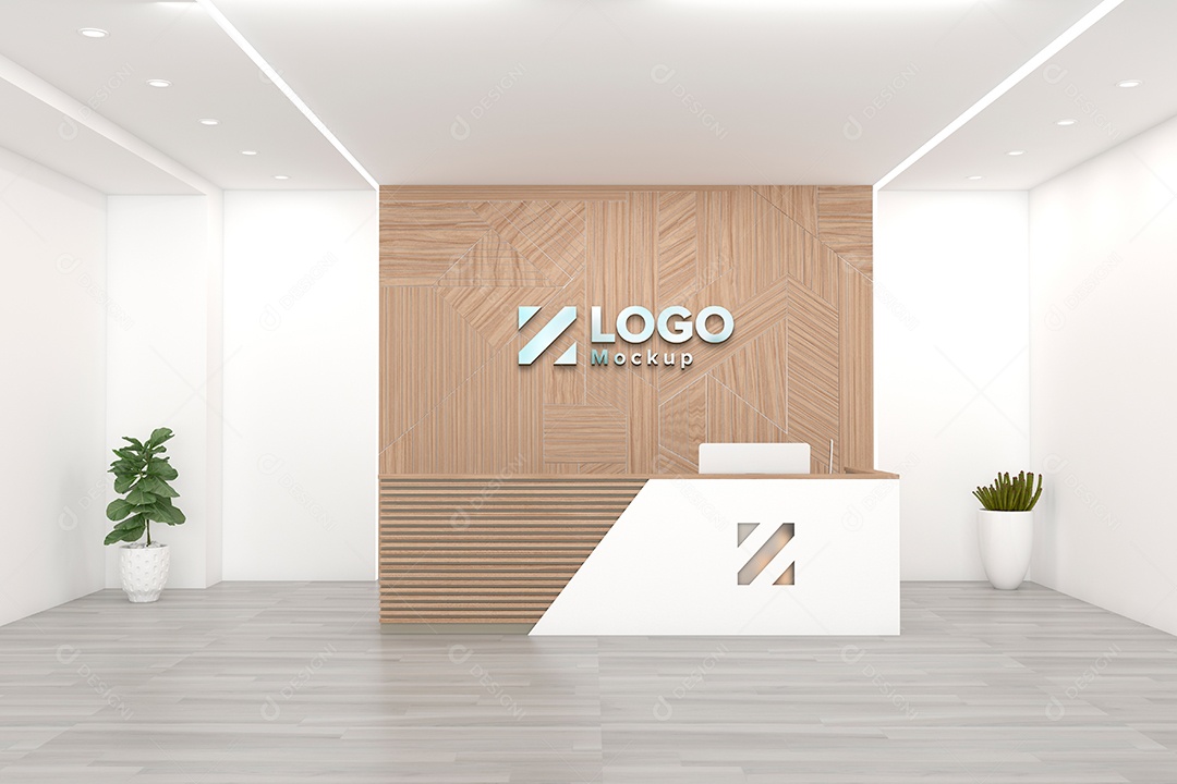 Parede de Recepção Mockup PSD Editável