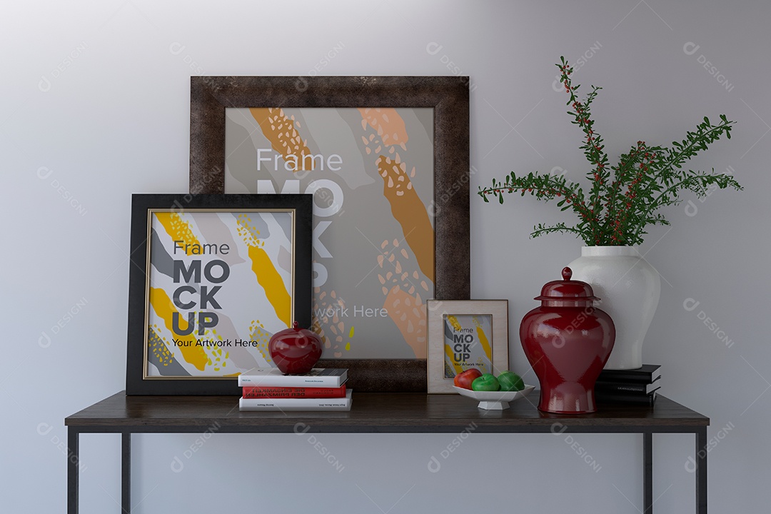 Moldura de Dois Quadros Mockup PSD