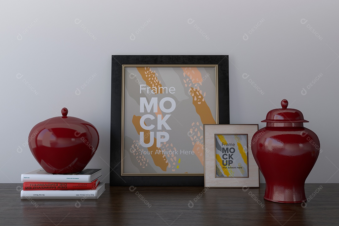 Moldura de Dois Quadros Mockup PSD