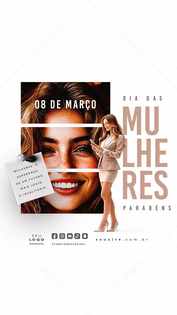 Story Dia Das Mulheres 08 de Março Social Media PSD Editável