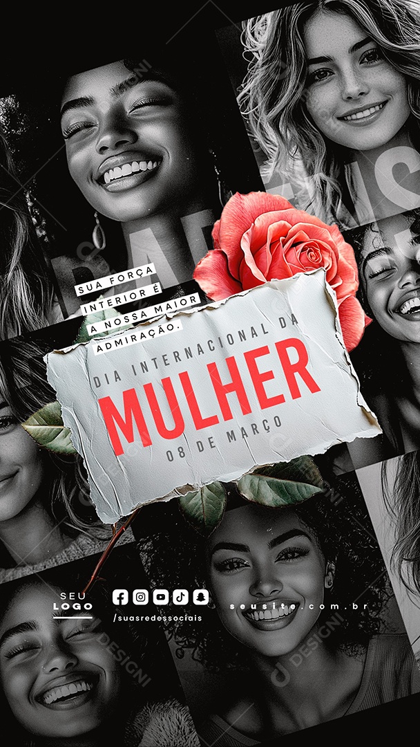 Story Dia Internacional Da Mulher 08 de Março Social Media PSD Editável