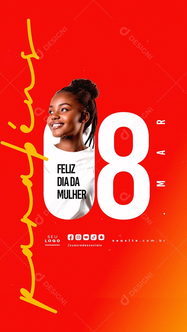Story Feliz Dia Da Mulher 08 de Março Social Media PSD Editável