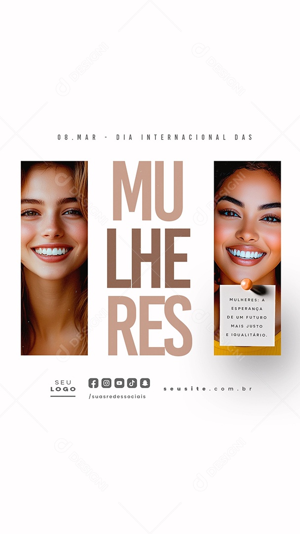 Story Dia Internacional Das Mulheres 08 de Março Social Media PSD Editável