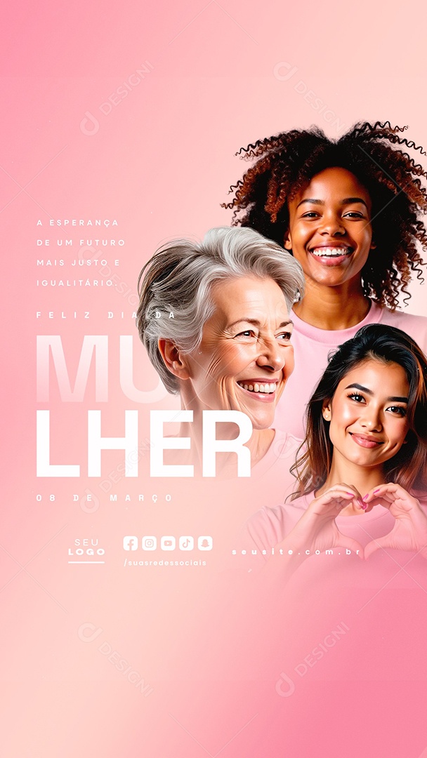 Story Feliz Dia Da Mulher 08 de Março Social Media PSD Editável