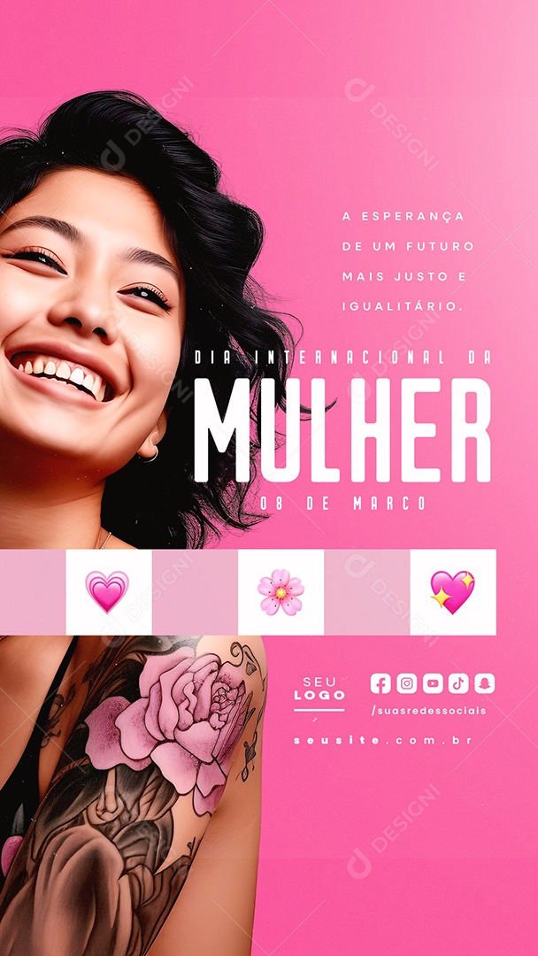 Story Dia Internacional Da Mulher 08 de Março A Esperança Social Media PSD Editável