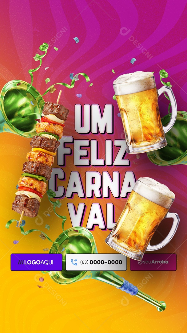 Story Um Feliz Carnaval A Todos os Clientes Petiscaria Social Media PSD Editável