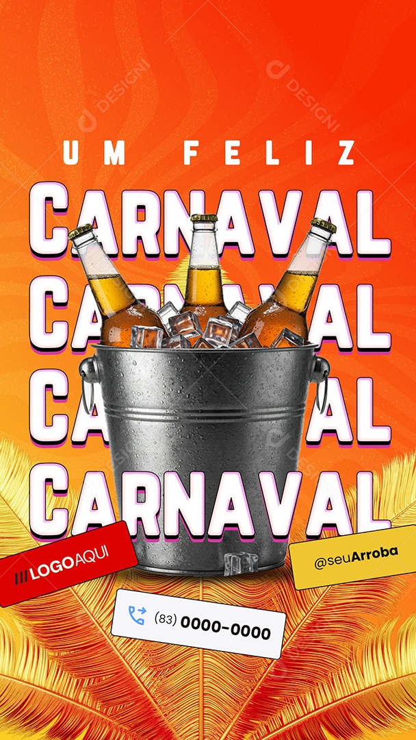 Story Um Feliz Carnaval Cervejaria Social Media PSD Editável