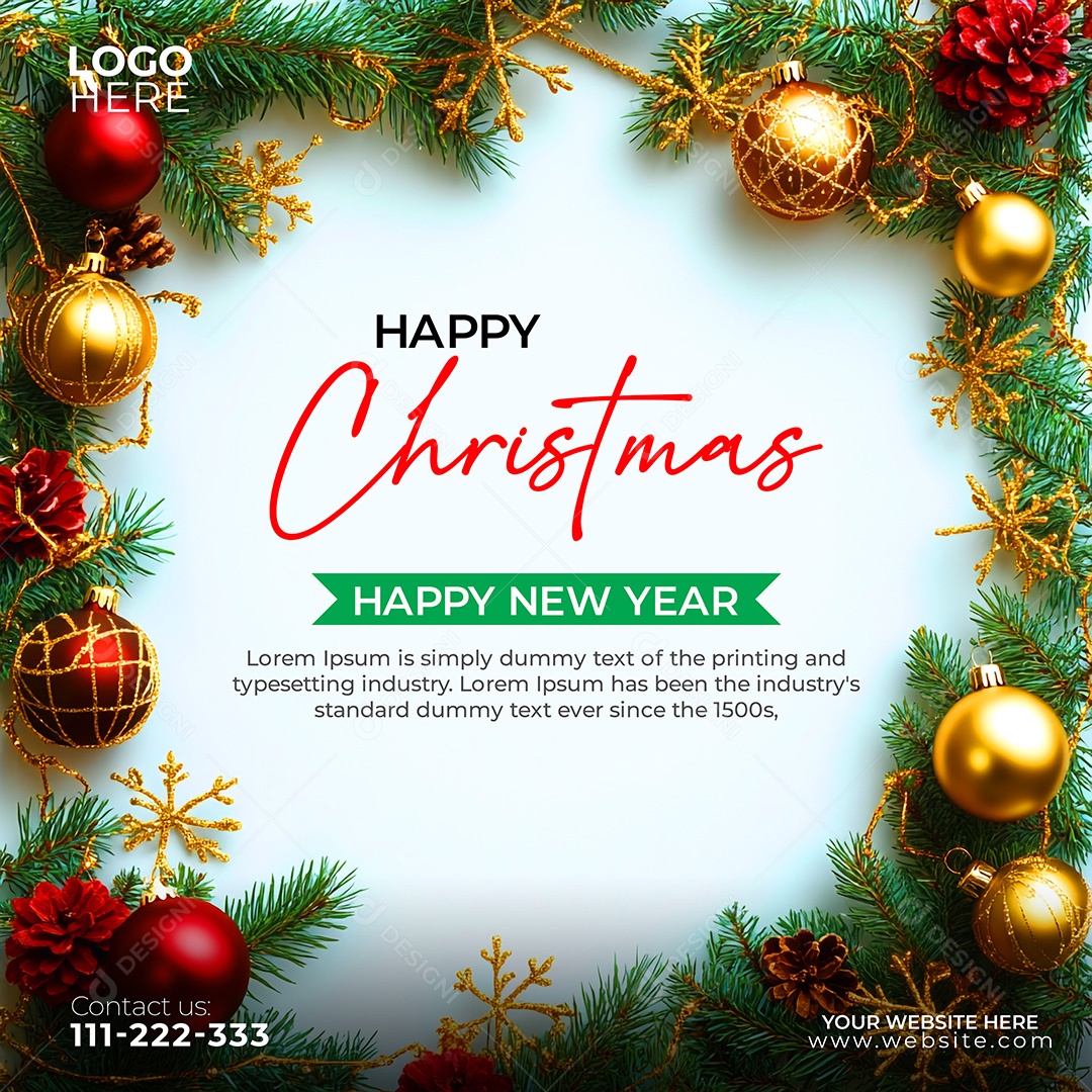 Feliz Natal 25 De Dezembro Social Media PSD Editável