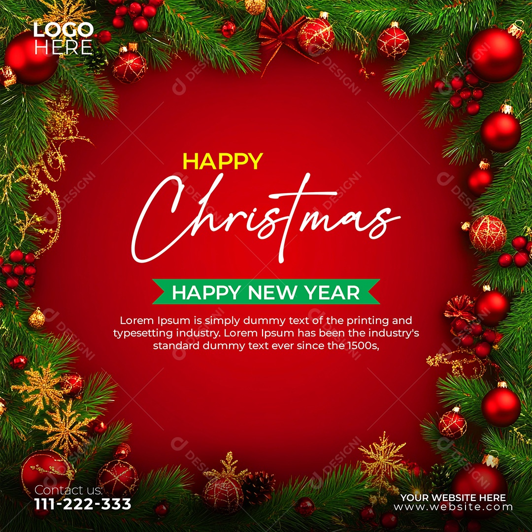 Feliz Natal 25 De Dezembro Social Media PSD Editável