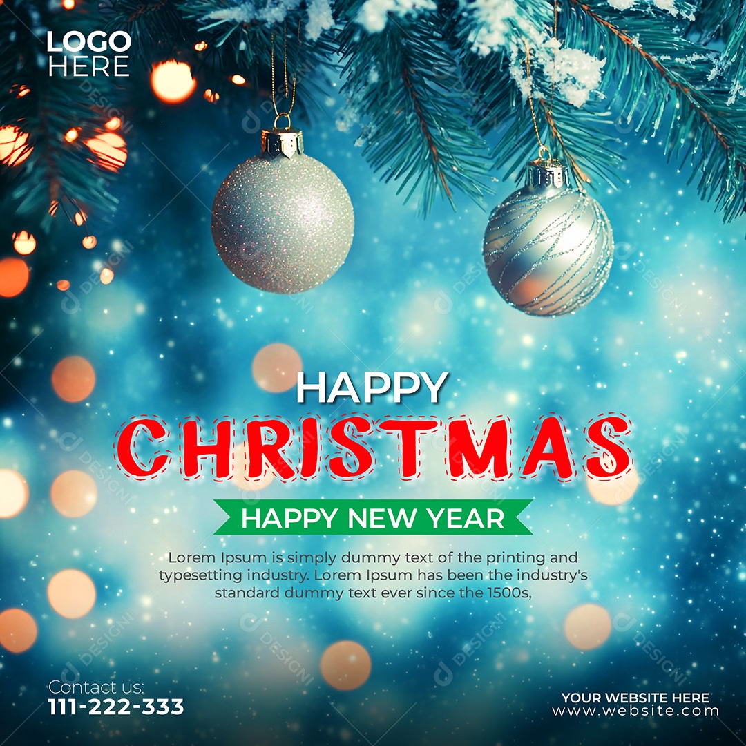 Feliz Natal 25 De Dezembro Social Media PSD Editável