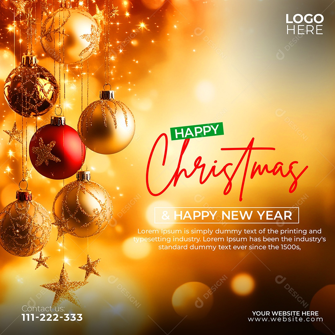 Feliz Natal 25 De Dezembro Social Media PSD Editável