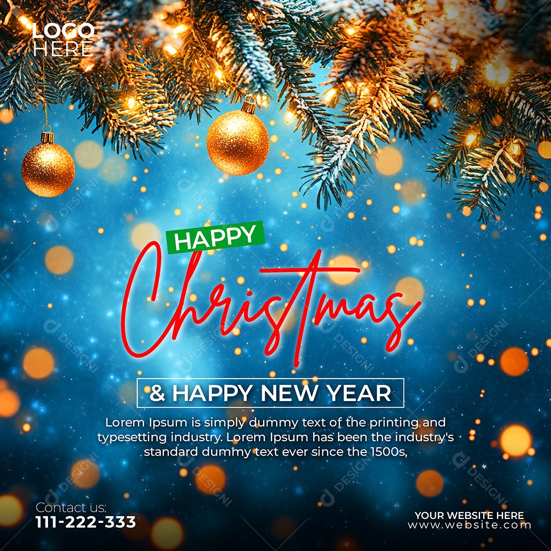 Feliz Natal 25 De Dezembro Social Media PSD Editável