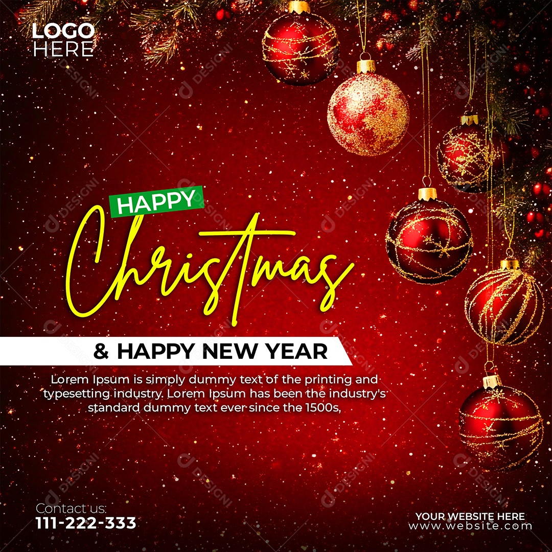 Feliz Natal 25 De Dezembro Social Media PSD Editável