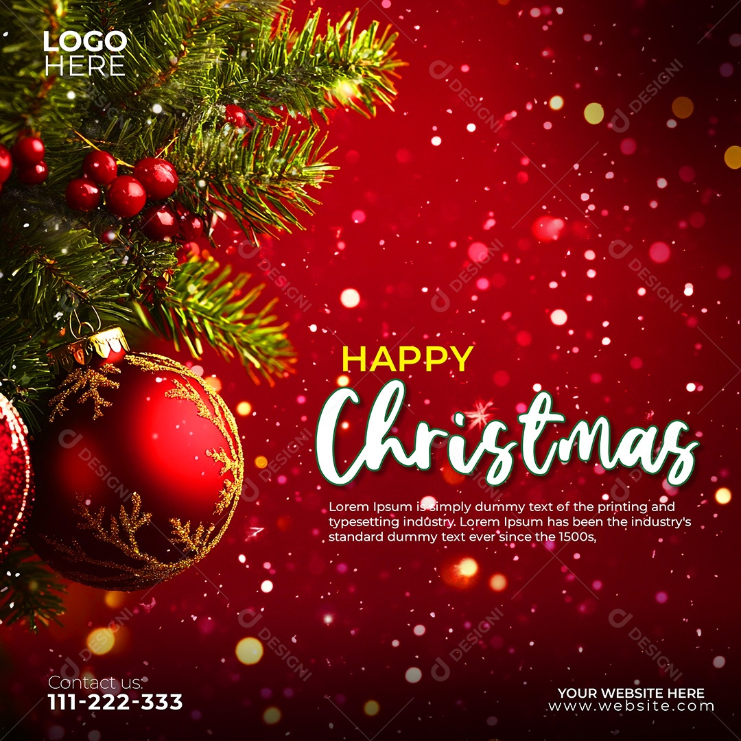 Feliz Natal 25 De Dezembro Social Media PSD Editável