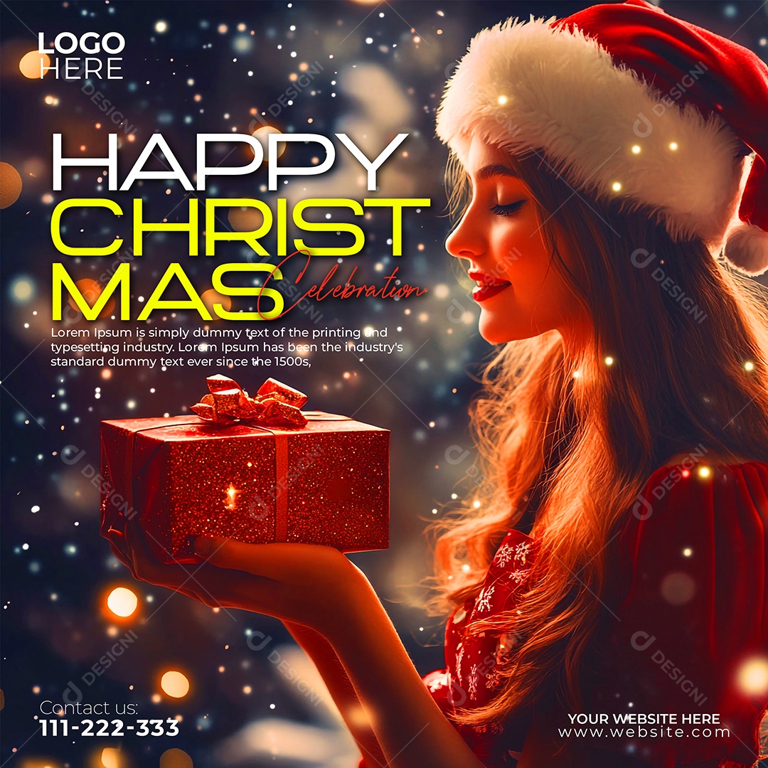 Feliz Natal 25 De Dezembro Social Media PSD Editável