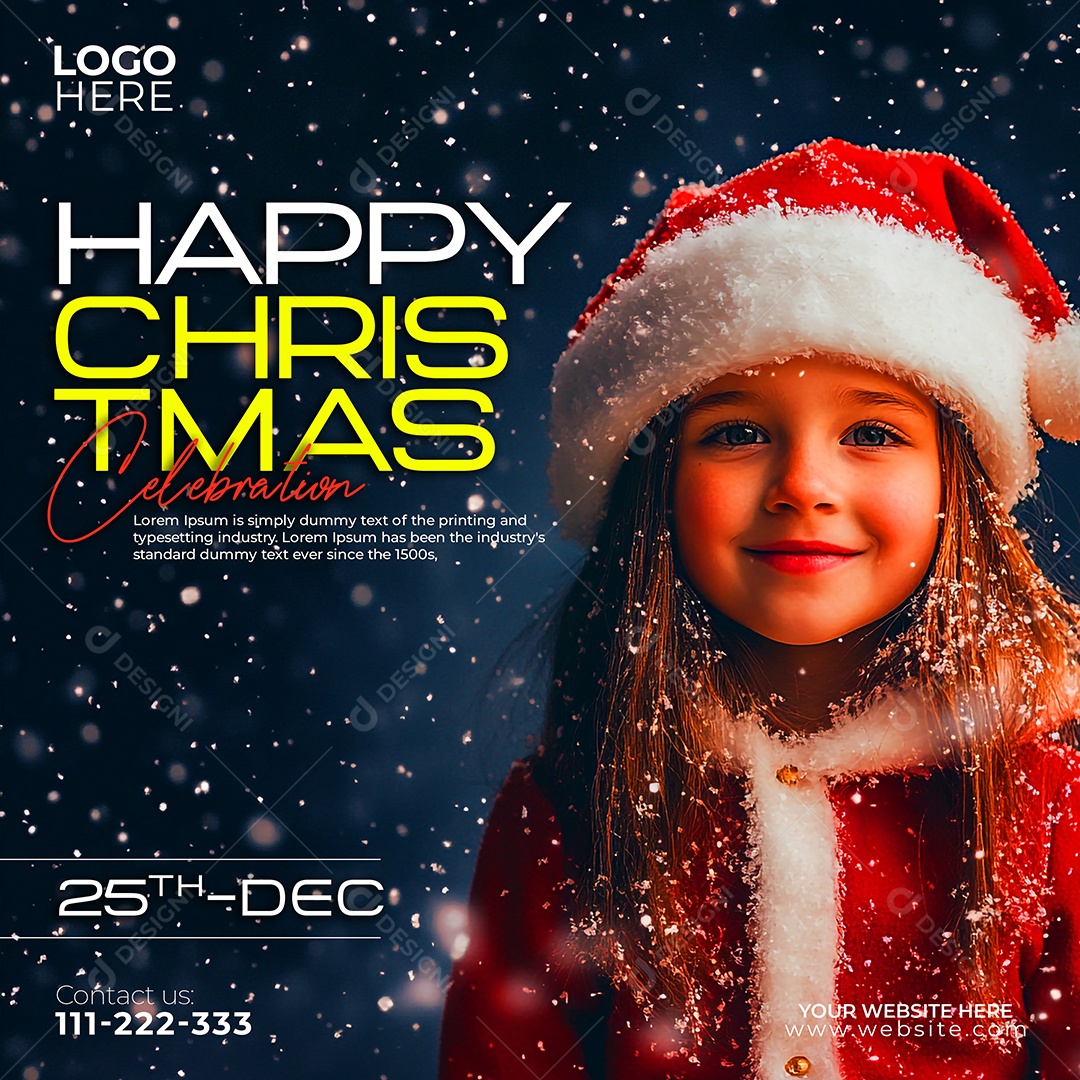 Feliz Natal 25 de Dezembro Social Media PSD Editável