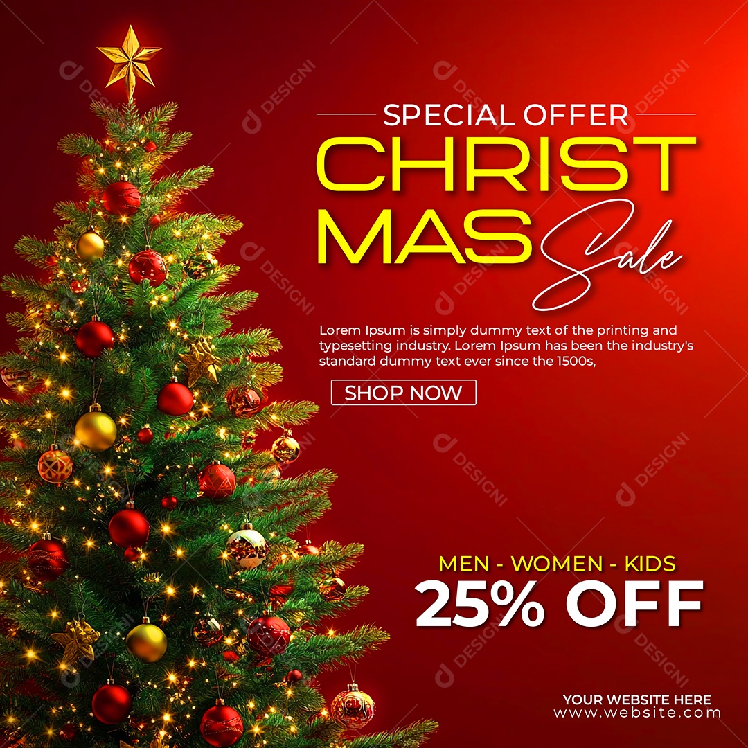 Oferta Especial de Feliz Natal 25 de Dezembro Social Media PSD Editável