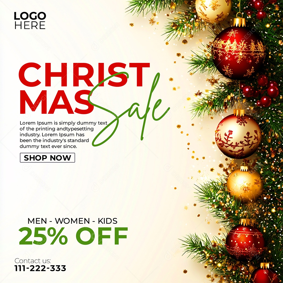 Oferta Especial de Feliz Natal 25 de Dezembro Social Media PSD Editável
