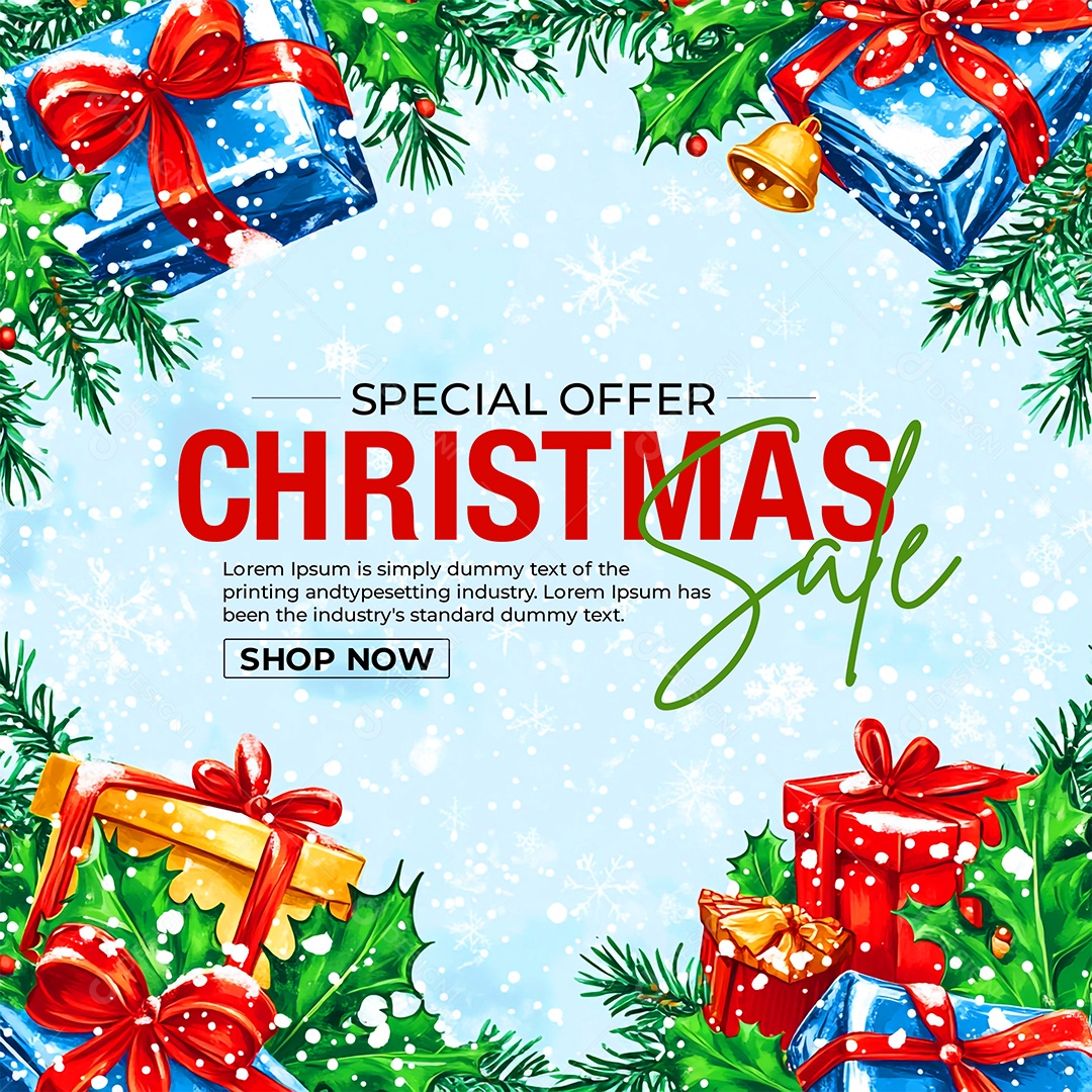 Oferta Especial de Feliz Natal 25 de Dezembro Social Media PSD Editável