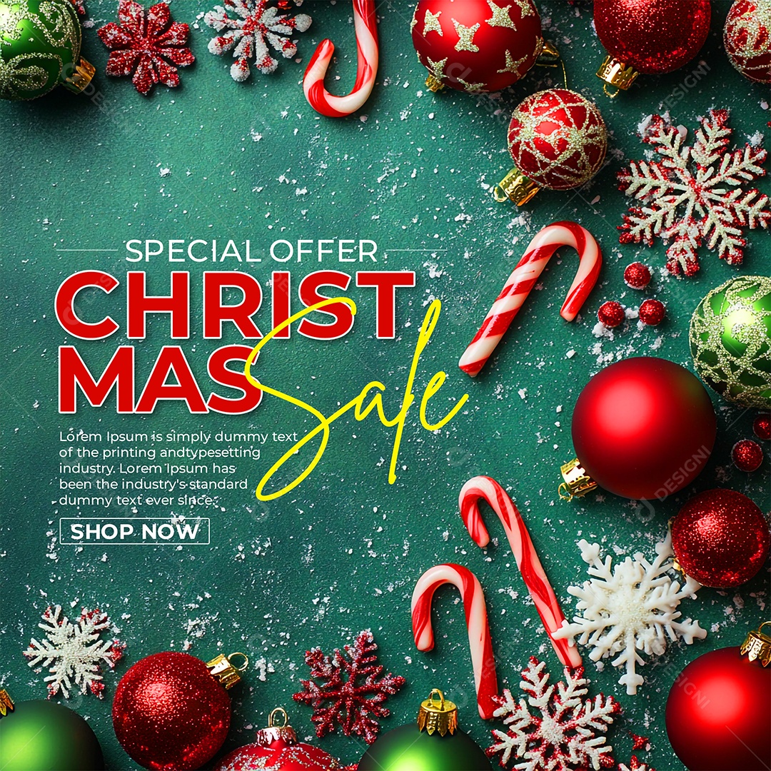 Oferta de Feliz Natal 25 de Dezembro Social Media PSD Editável