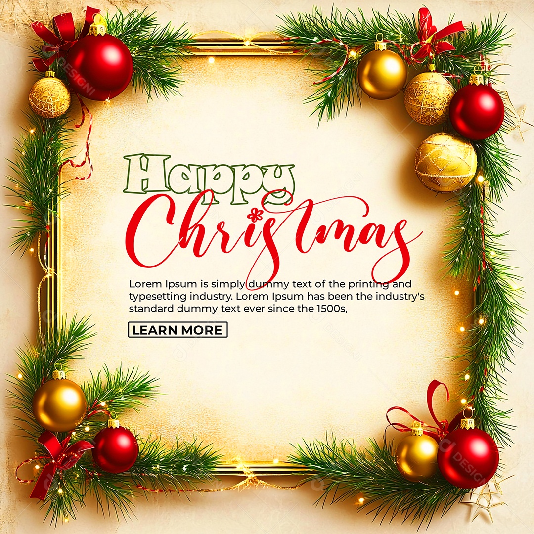 Feliz Natal 25 De Dezembro Social Media PSD Editável