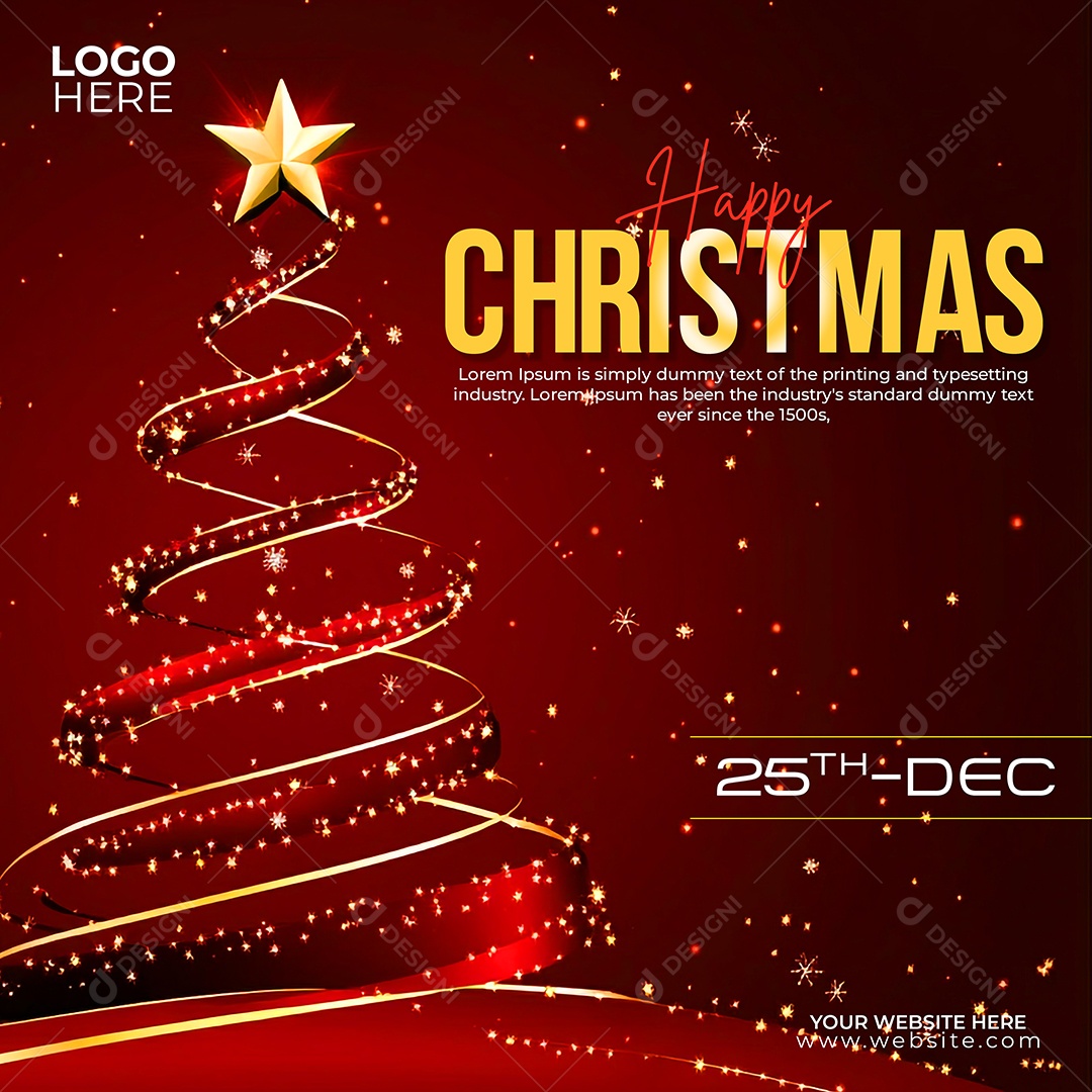 Feliz Natal 25 De Dezembro Social Media PSD Editável