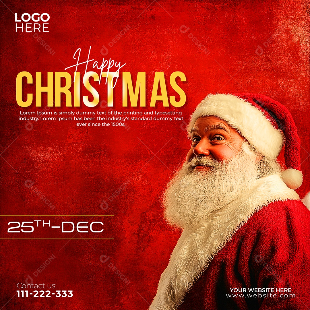 Feliz Natal 25 De Dezembro Social Media PSD Editável