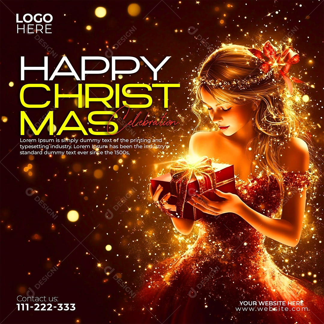 Feliz Natal 25 De Dezembro Social Media PSD Editável