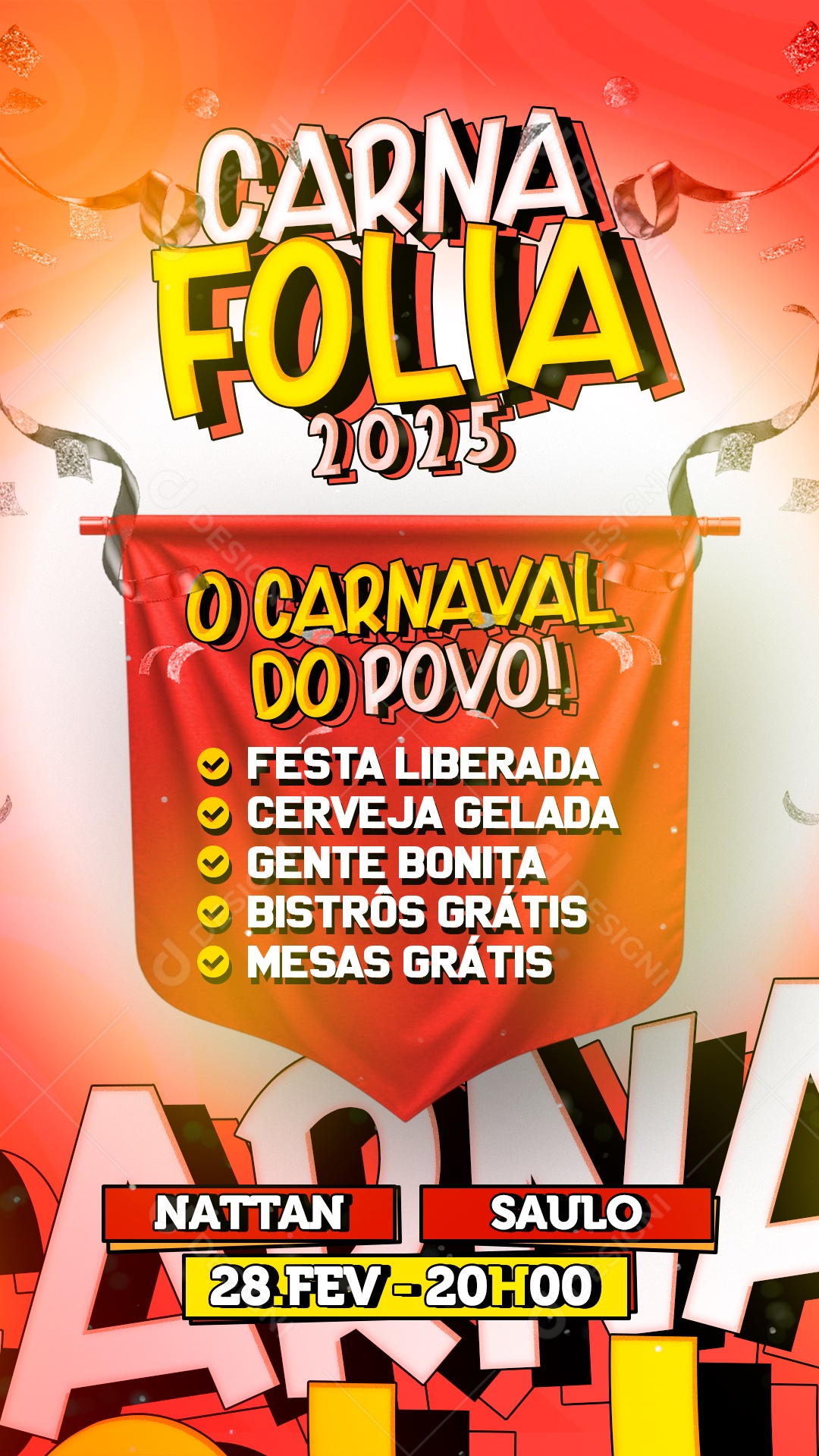 Story Flyer Carna Folia 2025 Social Media PSD Editável