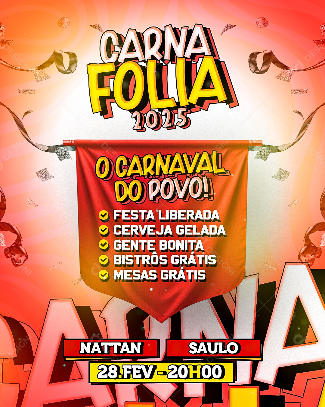 Story Flyer Carna Folia 2025 Social Media PSD Editável