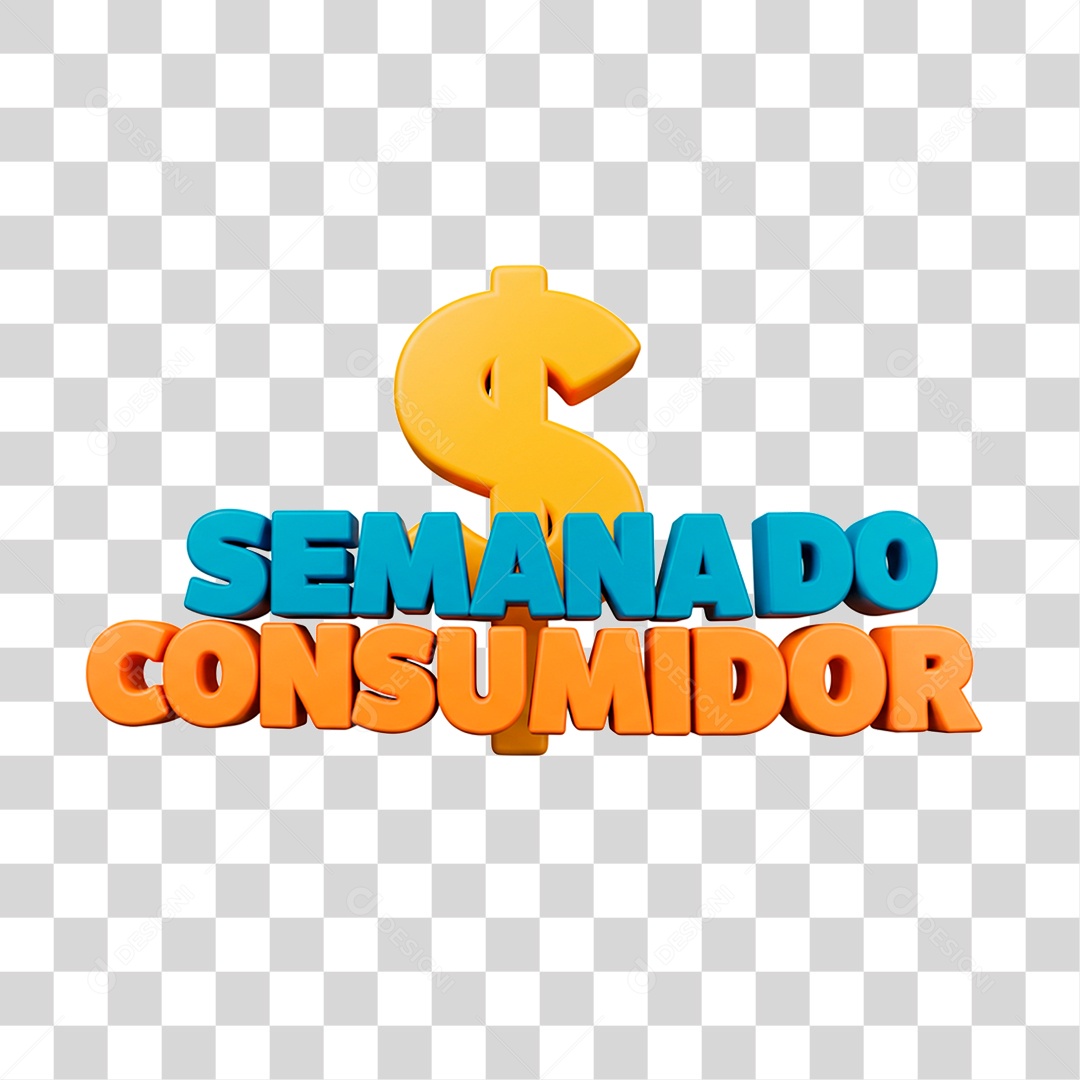 Selo 3D Semana do Consumidor PNG Transparente