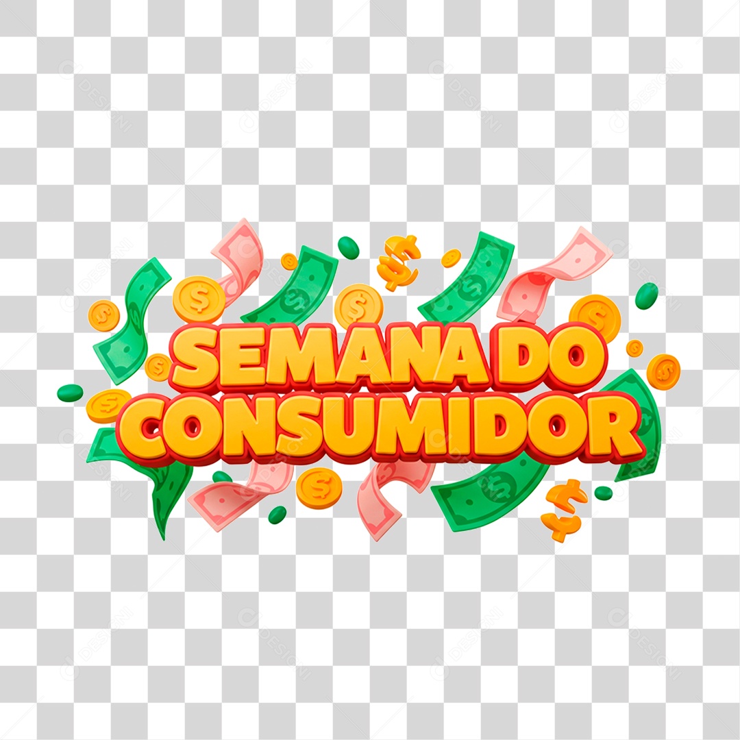 Selo 3D Semana do Consumidor PNG Transparente