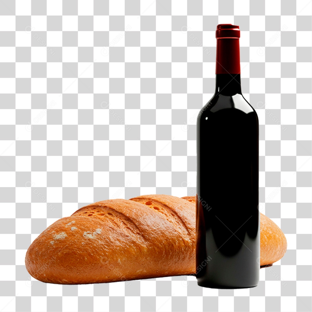 Pão com Vinho PNG Transparente