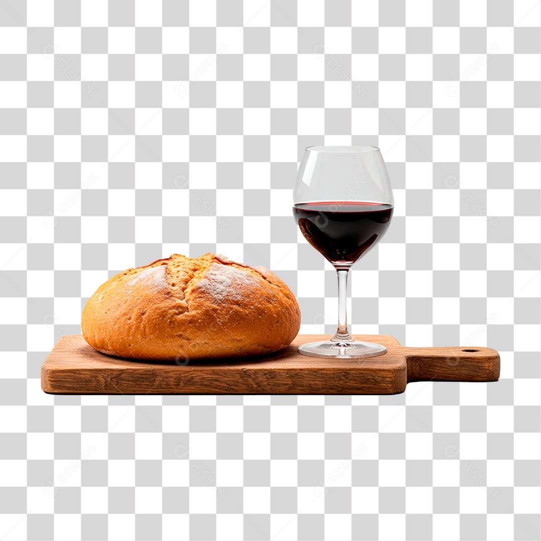 Pão com Vinho PNG Transparente