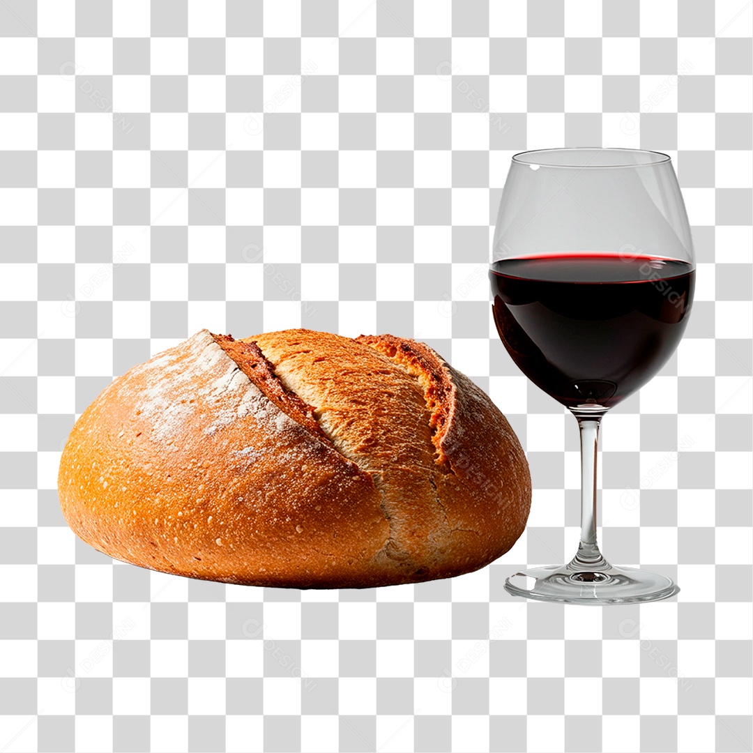 Pão com Vinho PNG Transparente