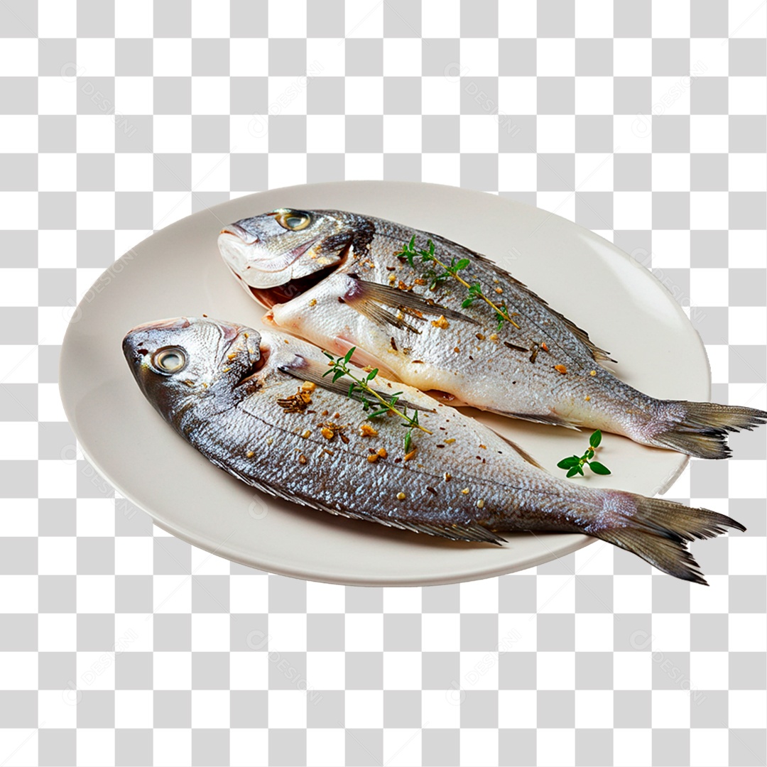 Prato com Peixe PNG Transparente