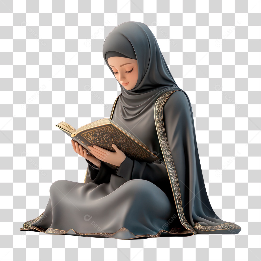 Mulher Islâmica Horando PNG Transparente