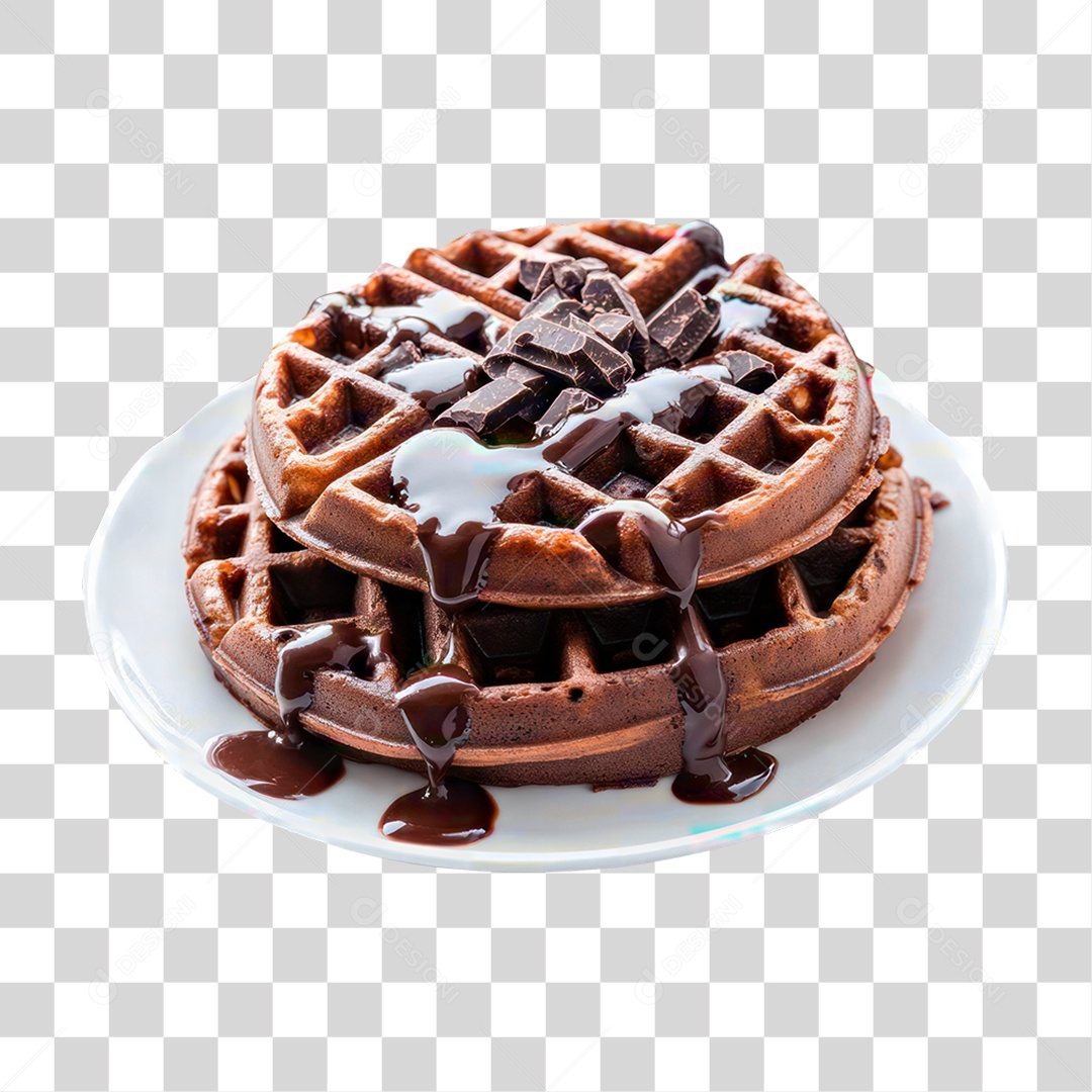 Waffles de Chocolate PNG Transparente