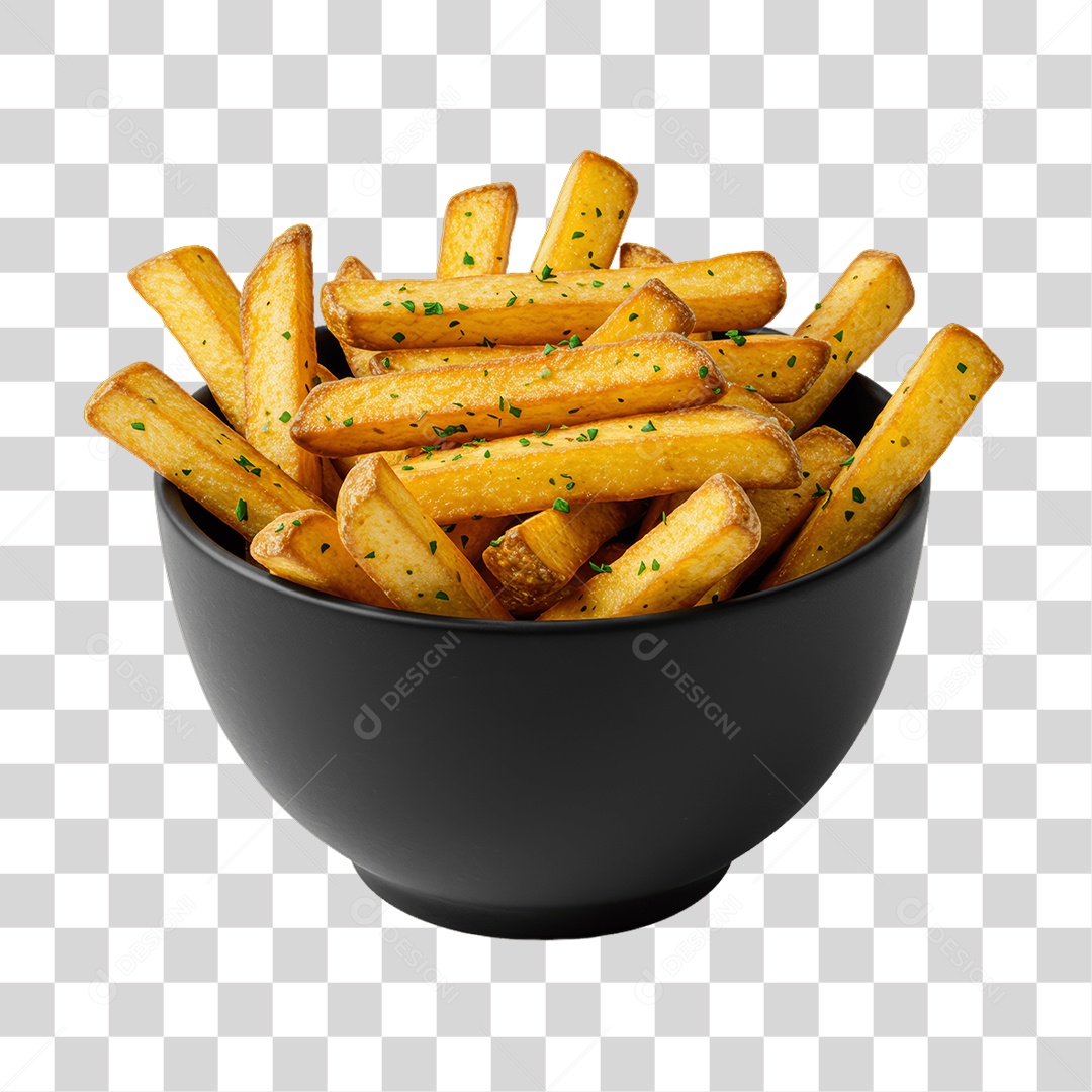 Porção de Batatas Fritas PNG Transparente