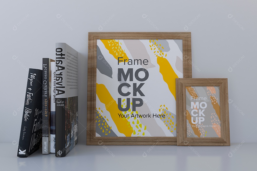Moldura de Dois Quadros Mockup PSD Editável