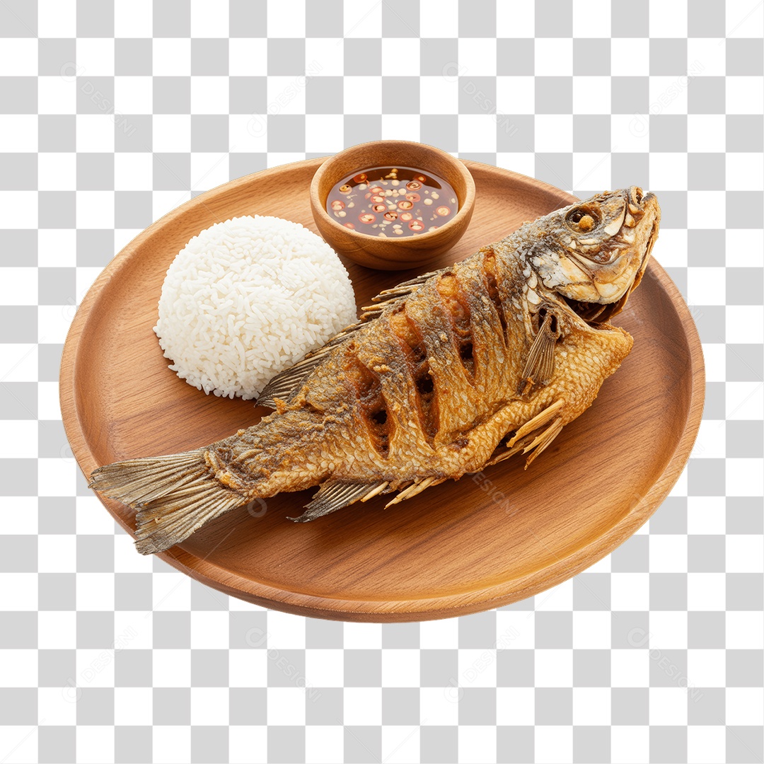 Porção de Peixe Frito PNG Transparente